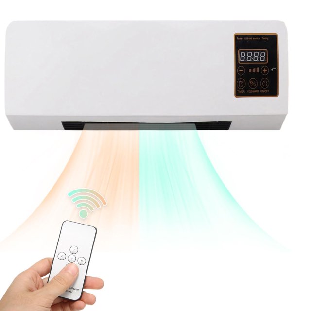 Oliegs Heated Blanket Heating Machine Mini Wall Mounted Heating Ventilation Fan Portable Intelligent Heating Machine Heater Combination With Digital Display Screen And Remote Control Chocolate