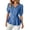 Blue, variant on Womens Puff Sleeve Tops V Neck Button Down Blouse Ruffle Hem Cute Casual Loose Fit Flowy Shirts 2026 Trendy Tops Summer Peplum Top Blue S