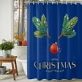 thumbnail image 3 of Pine Needles Red Xmas Ball Shower Curtains for Bathroom, Elk Deer Reindeer Blue Waterproof Fabric Shower Curtain for Bathroom Bathtub Decoration, Machine Washable, 54x"78", 3 of 9