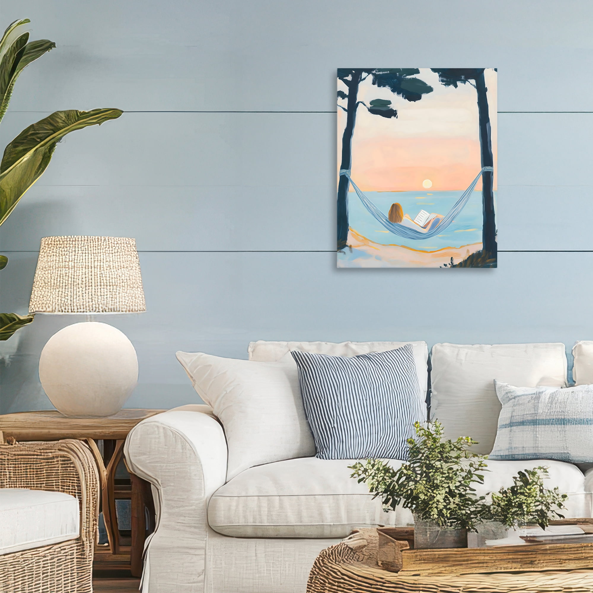 Stupell Industries Reading At Sunset in Hammock Canvas Wall Art, design by The Prints Vibe