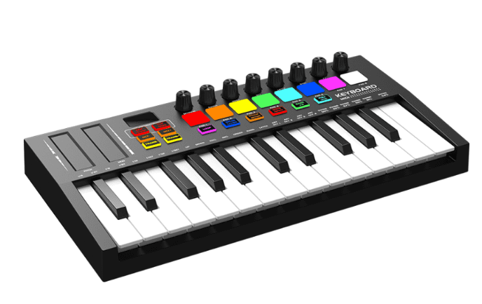 25-Key MIDI Keyboard Controller, Compact USB/DAW Integrated Keyboard with 8 Drum Pads, 8 Knobs & OLED Display. Ideal for Musi8 Drum Pads, 8 Knobs & OLED Display, Compact, Perfect for Music Production