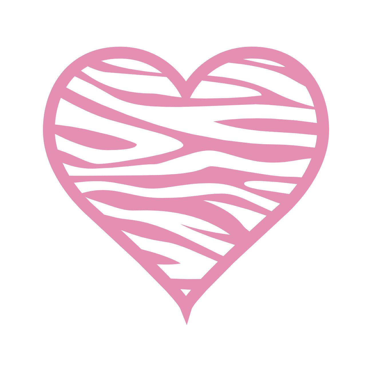 Zebra Print Heart Sticker Decal Die Cut - Self Adhesive Vinyl ...