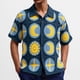 thumbnail image 1 of Ceisia Men's Sun Moon Star Patchwork Open Knit Short Sleeve Cardigan Casual Summer Top Multicolor XL Gifts, 1 of 9