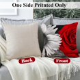 thumbnail image 3 of Red Flower Throw Pillows Covers 18x18 Set of 4 Red Rose Black Gray Decorative Pillow Covers for Couch Bed Square Flower Pillow Cover Linen Farmhouse Pillow Cases Spring Summer (Red), 3 of 6