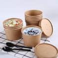 Qiysamall 50 Sets Ice Cream Container Homemade Dessert Cups Disposable