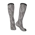 thumbnail image 4 of Daiia Sports Socks Black White Stripes Printed Novelty Crew Socks for Men Women Knee High Socks Cotton Socks Soft & Breathable Support Unisex Socks, 4 of 9