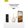 thumbnail image 4 of Baseus Wireless Headphones Bluetooth 70H Playtime Foldable Over Ear Headphones, White, 4 of 17