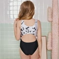 thumbnail image 5 of Bullpiano 7-11T Girls Print Swimsuits Breathable One Piece Bathing Suits for Kids Quick Dry Summer Beach Swimwear Bow Princess Beachwear Summer Vacation Gift for Girls (Black), 5 of 6