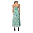thumbnail image 2 of BCBGENERATION Womens Vert Stretch à Fermeture Éclair Jambe Slit Hi-lo Ourlet Floral Spaghetti Sangle Cou Carré Parti Parti Fit + Robe Évasée 8, 2 of 3