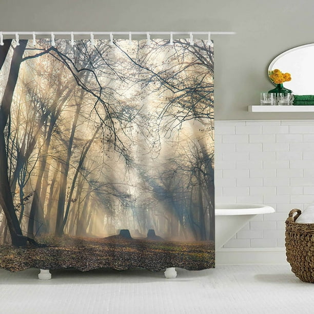 Printed Shower Curtain Polyester And Mildew-proof Bathroom And Mildew-proof Partition Curtain 150X180CM