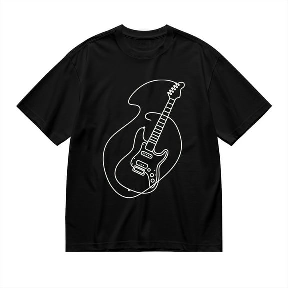 Black T Shirts for Men, Electric Guitar Graphic Mens Graphic Tees, 24846425,S