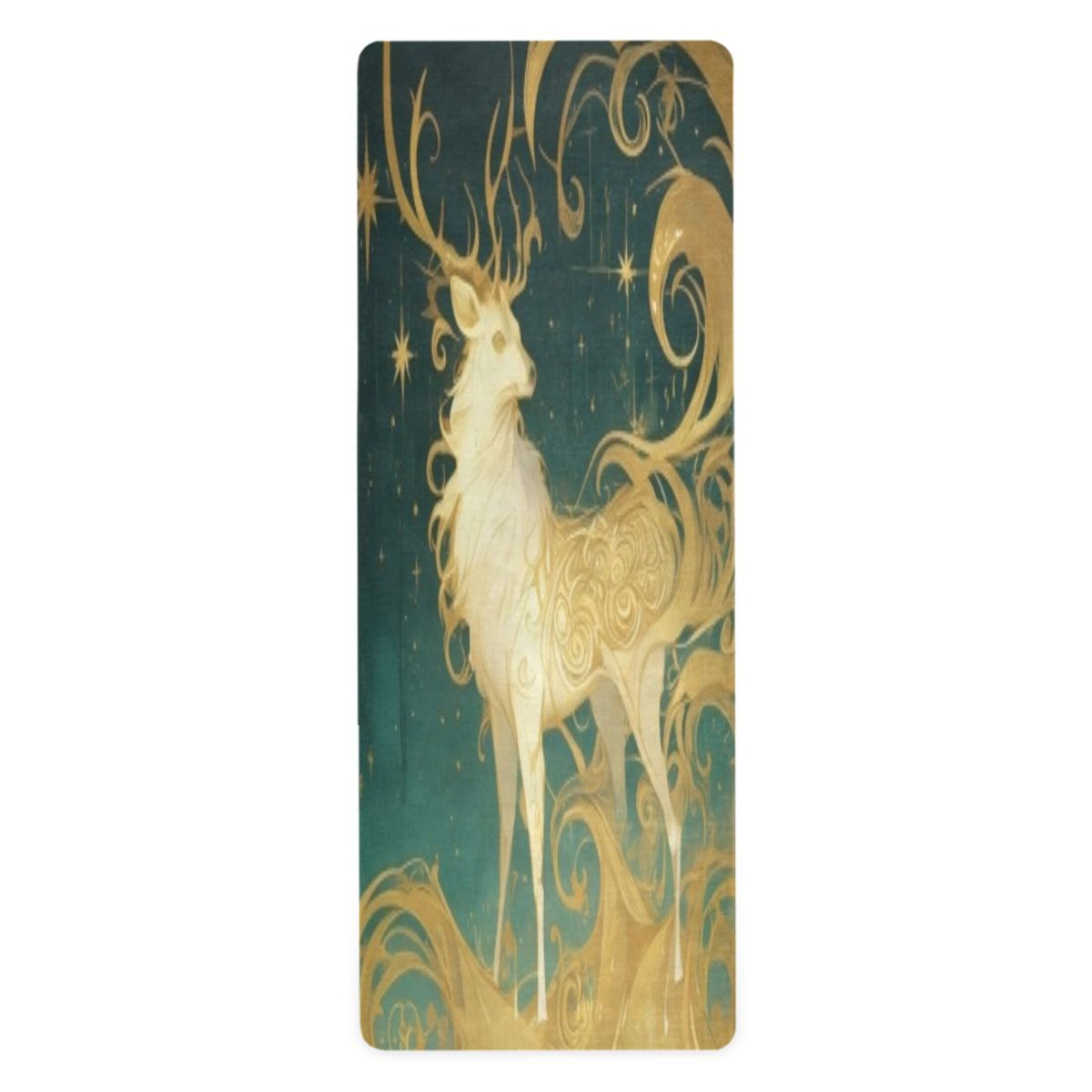 BZSMCE Yoga Mat Women Fitness Mat Elegant Gilded Deer Pattern