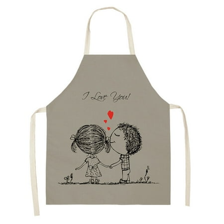 

Hueook Valentines Day Gifts Apron 1Pc Parent Adult The Family Kitchen Valentine S Day Print Linen Family Aprons Flaxice Cube Mold