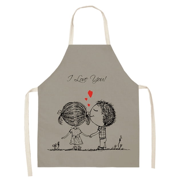 TIMIFIS Tablier Tablier 1 Pce Parent Adulte la Famille Cuisine Saint-Valentin Imprimé Lin Tabliers Familiaux Gadgets de Cuisine