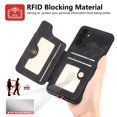 thumbnail image 4 of Dteck for Samsung Galaxy S21+/S21 Plus Case Wallet with Card Holder,Ring Stand,Wrist Strap,RFID-Blocking PU Leather Protective Magnetic Flip Cover, Black, 4 of 10
