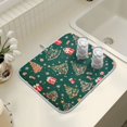 thumbnail image 4 of Yayeee Dish Drying Mat for Kitchen Counter 18" x 24" Microfiber Super Absorbent Coffee Decorative Pad, Green Christmas Gingerbread, 4 of 9