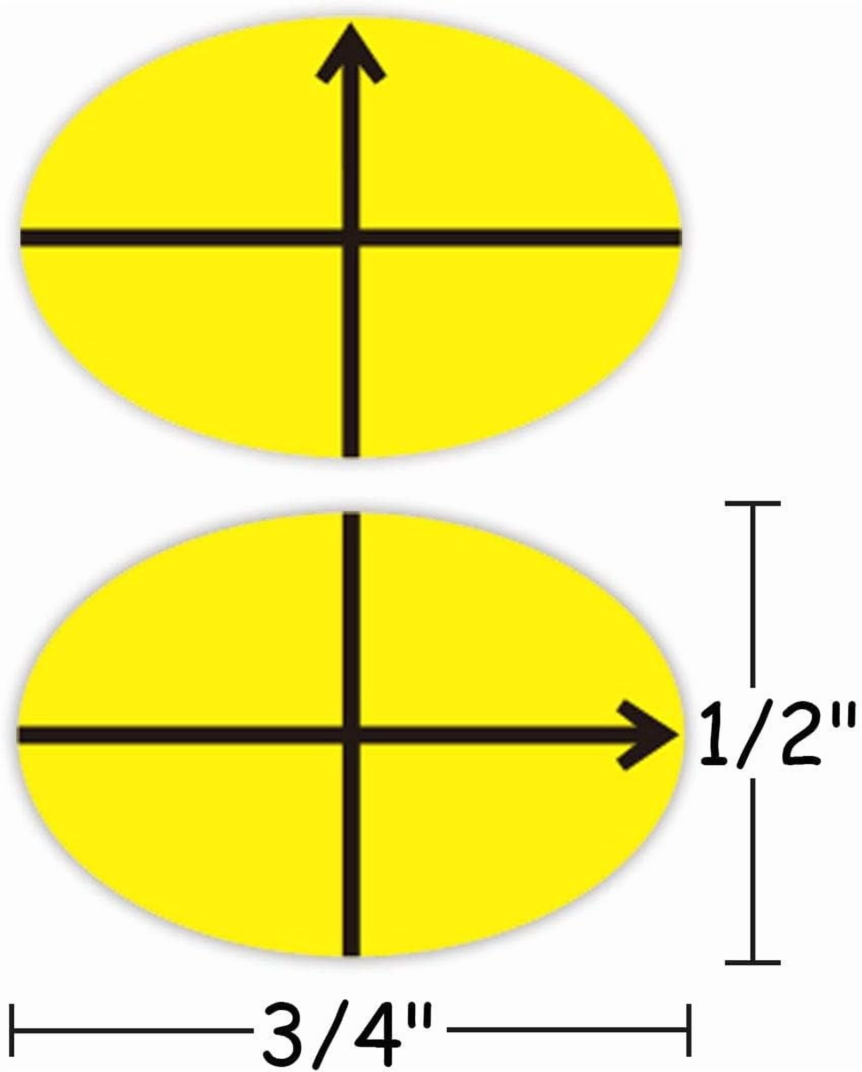 3/4" x1/2" Machine Embroidery Design Placement Reusable Embroidery Target Labels Target Stickers Oval Shape Target Yellow Planner Calendar Sticker 360 Pcs