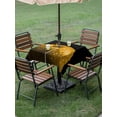 thumbnail image 3 of Outdoor Tablecloth with Umbrella Hole and Zipper, Yellow Fruit Square Table Cloth 54x54 Inch Waterproof Tablecloth, Modern Minimalist Decor Black Background Picnic Table Cover for Patio Camping, 3 of 7