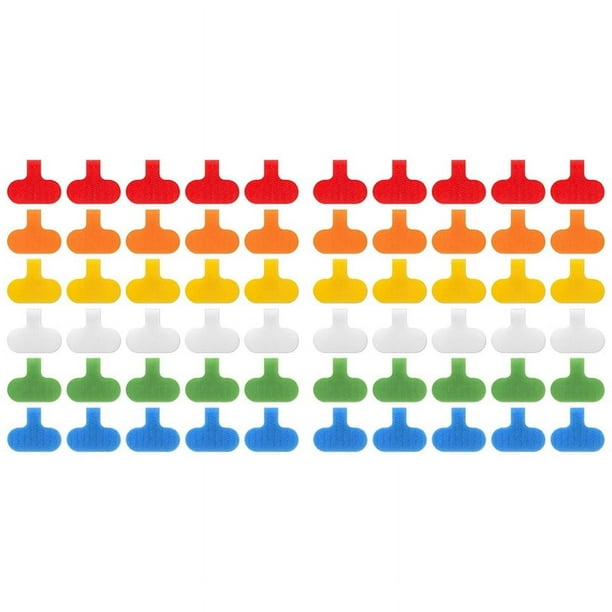 60 Etiquetas para Cables, Etiquetas para Cables, Etiquetas Multicolores para Escribir en Cables, Etiquetas para Gestión e Identificación de Cables