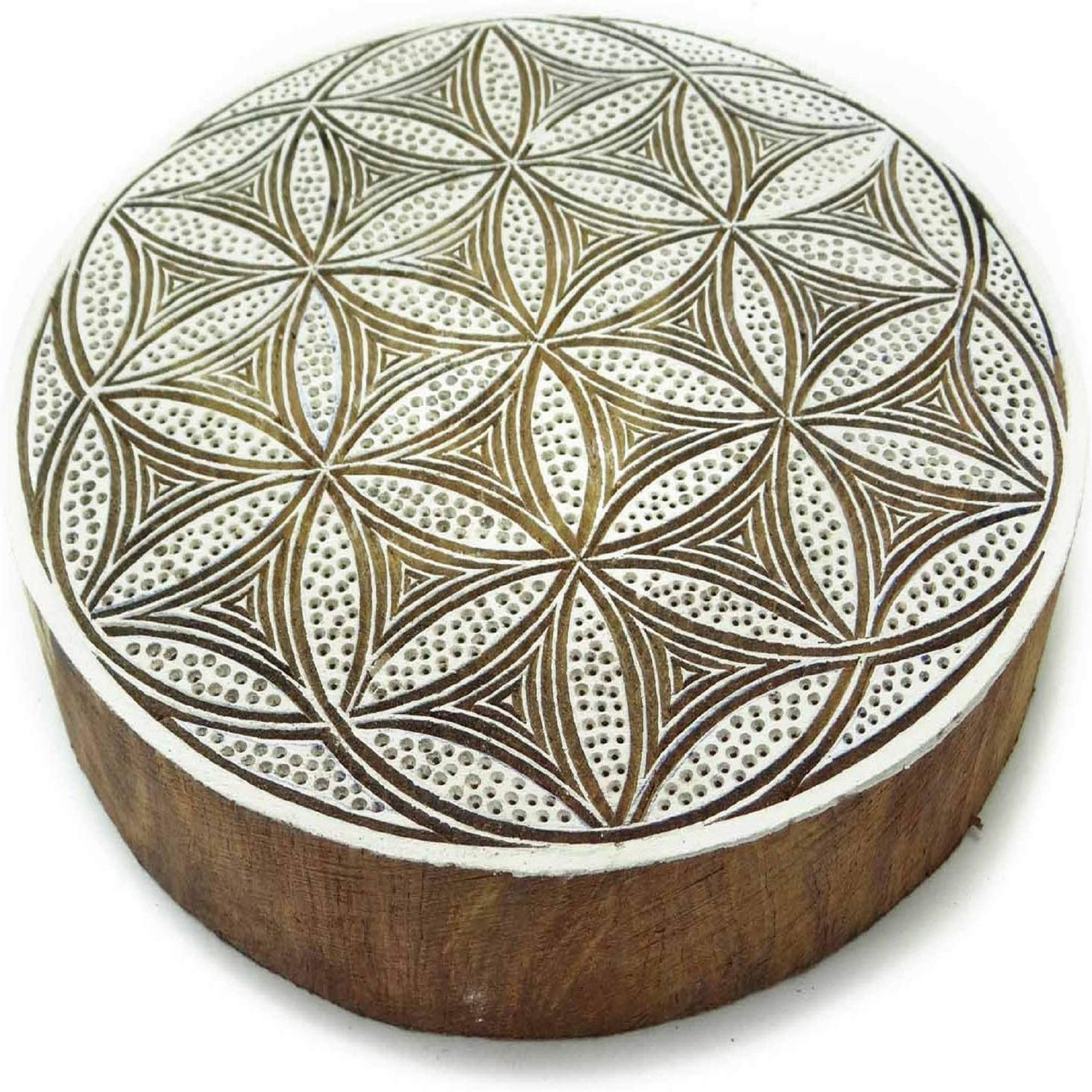 Decorative Blocks Wooden Textile Stamps Floral Stamp Printing Block