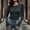 Gray, variant on Base Layer T-Shirt for Women, Crew Neck Long Sleeve Stretchy Slim Fit Pullover Top with Thumb Holes Solid Color for Fall Winter Warm Wear S‑2XL