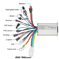 thumbnail image 4 of Electric Bike Controller Electric Scooter Controller 124DX 24V/36V/48V 500W Brushless Controller with LCD Display Panel, 4 of 8