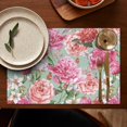 thumbnail image 4 of Wildflower and Rose Bloom Table Mats, Set of 6 Wrinkle Free Heat Resistant Flax Placemats with Butterfly Bee Pattern for Spring Summer Farmhouse Dining Decor, 4 of 5