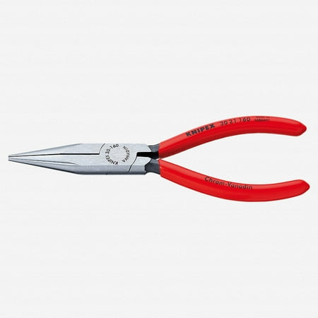 

knipex 30-21-160 6.3 long nose pliers (half-round jaws) - plastic grip