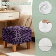 thumbnail image 7 of SCRAWLGOD Fur Pattern Leopard Print Violet Black Ottoman Cover Square Stretch Slipcover for Square Ottomans, Anti-Slip Footstool Cover with Elastic Bottom, Machine Washable, 7 of 7