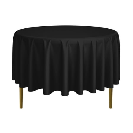 

Lann s Linens - 90 Round Premium Tablecloth for Wedding / Banquet / Restaurant - Polyester Fabric Table Cloth - Black