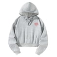 thumbnail image 1 of Sudadera con Capucha Recortada para Mujer, Sudadera con Cordón, Ropa Deportiva Elegante, Sudadera con Capucha Sencilla, Top Recortado para Viajes, Com XL, 1 of 8