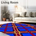 thumbnail image 2 of ODIKA 4'x6' Machine Washable Non-Slip Area Rug, Classic Tartan Featuring Intersecting Line High Traffic Rug, Blue, 610527, 2 of 7