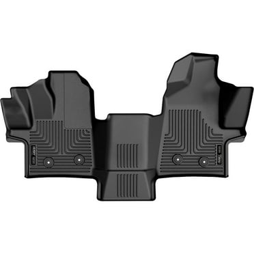 Husky Liners by RealTruck Weatherbeater Floor Mats Fits 2022-2024 Ford Transit (All Models w/ Vinyl Floors) Full Coverage Front Row, 1-pc Black-18781