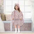 thumbnail image 7 of Wearable Blanket with Sleeves and Pocket Oversized Hooded Sweatshirt 3-14 YR Light Pink Tassels M, 7 of 7