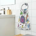 thumbnail image 3 of Yayeee 2 Pack Hand Towels for Bathroom 100% Cotton 16" x 28" Soft Absorbent Kitchen Towel, White Doodle Pattern, 3 of 7