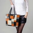 thumbnail image 6 of Abstract Geometric in Orange White Black Grey Woman Leather Handbags Large Tote Bag Fashion Portable Handbags With Zipper, 6 of 7
