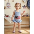 thumbnail image 4 of BemeyourBBs Newborn Baby Girl Boy 4th of July Outfit Independent Day Patriot Clothes Knit Sweater Romper Overalls Flag Sleeveless Bodysuit Jumpsuit Infant Baby Girl Boy Summer Clothes, 4 of 9