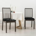 thumbnail image 5 of Stretch Velvet Chair Cover | Non-Slip Dining Stool Slipcover with Straps | Durable Glossy Polyester | Solid Color Pink Black Gray Khaki | Fits 12-18" Seat | Easy Install, Decorative Protection, 5 of 6