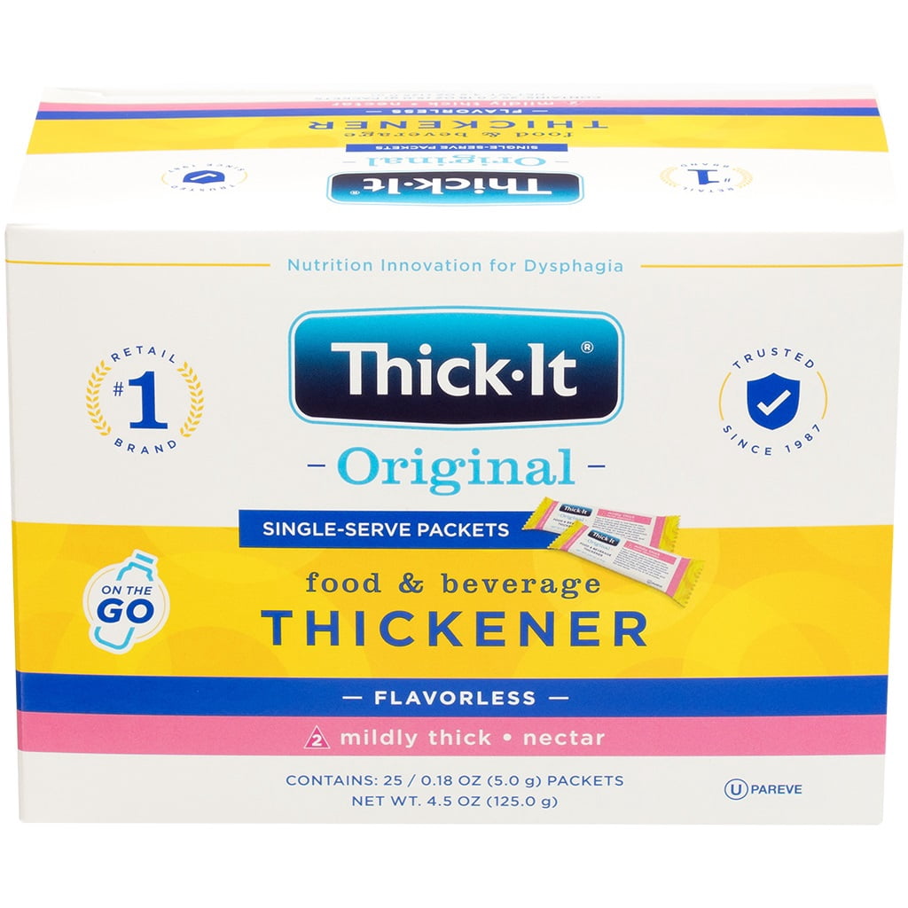 Thick-It Original Food & Beverage Mildly Thick Single-serve Packets for Dysphagia, Iddsi Nectar Consistency, Easy Mix, 25 Pack