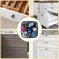 thumbnail image 6 of 4 Pcs Cabinet Handle Drawer Pulls Floral Blue Flower Knobs with Screws Square Furniture Office Cabinet Knob Decoration, 6 of 7