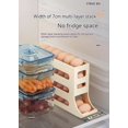 thumbnail image 4 of 30 Eggs Egg Holder for Fridge Auto Rolling Fridge Egg Organizer 4 Tiers Egg Container Space-Saving Egg Dispenser Holder,Fridge Egg Rack Large Capacity Egg Dispenser (Beige), 4 of 5