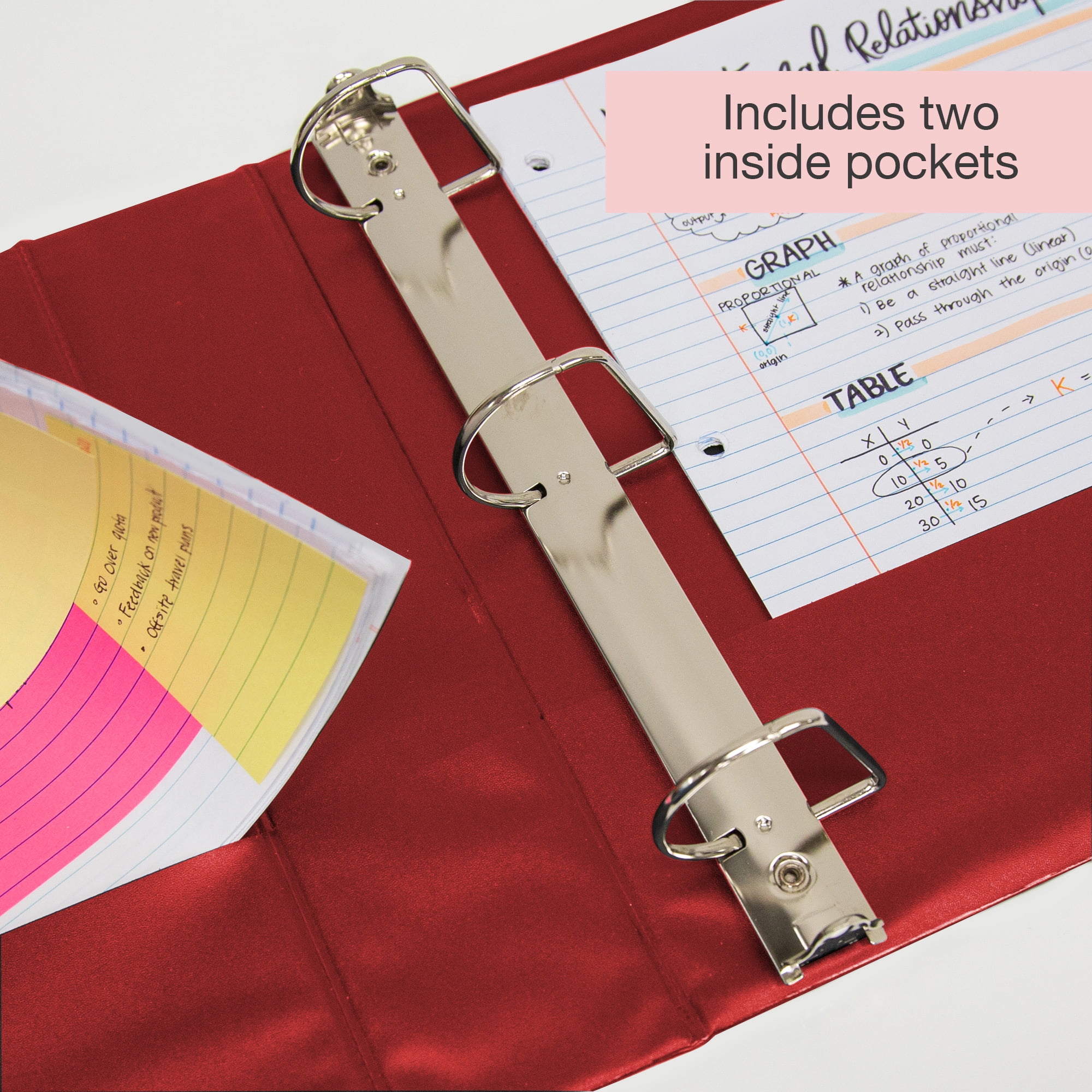 BAZIC 3 Ring Binder 3" View Binders Slant D Ring Burgundy, Hold 600 Sheets, 12-Count