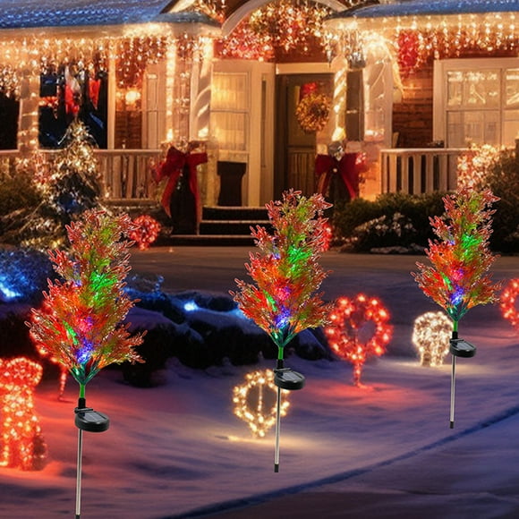 TopLLC LED light Solar Christmas Decorative Lights LED Outdoor Garden Lights Simulation Christmas Tree Garden Meadow Lights Scenery Ground Lights Simulation ground pine and cypress trees lights