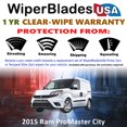 thumbnail image 2 of 2015 Ram ProMaster City Beam Wiper Blades Wipers w/1yr Warranty (Set of 3) w/Rear Wiper (WiperBladesUSA), 2 of 5