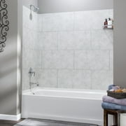 Palisade 25.6in x 14.8in Vinyl Wall Tile Shower Kit in Rain Cloud
