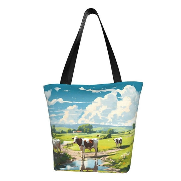 Matuu Countryside Farm Cow for Women’s Casual Shoulder Tote Bag Handbag For Women Work College Travel Business Shopping