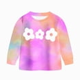 thumbnail image 5 of masbird Toddler Little Girls Clothing Set 2 Piece Tie Dye Sports Outfits Kids Long Sleeve Sweatshirt T-Shirt + Sweatpants(Purple,2-3 Y), 5 of 6