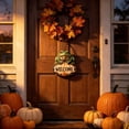 thumbnail image 6 of 2026 Halloween Party Supplies Halloween Witch Welcome Sign Wall Hanging Decor Vintage Flying Witch On Wooden Door Hanger With Pumpkin Star Halloween Front Door, 6 of 7