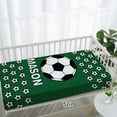 thumbnail image 6 of Custom Baby Bedding Set for Boys-Green Football Design,Personalized Name 5 Pcs Nursery Bedding-Soft Chic Blanket,Sheet,Changing Pad Cover, Room Rug and Wall Art Set for Newborns Gifts, 6 of 8