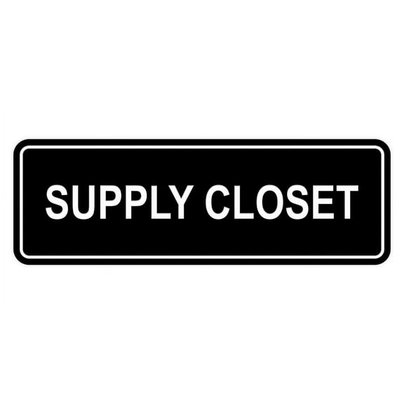Signs ByLITA Standard Supply Closet Wall or Door Sign | Office Signage (Black) - Small